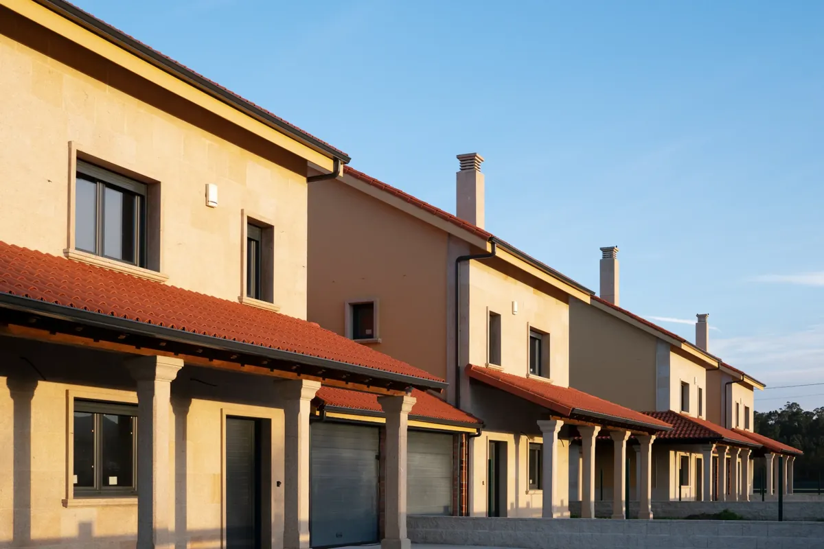 Casas adosadas con aislamiento termico insuflado